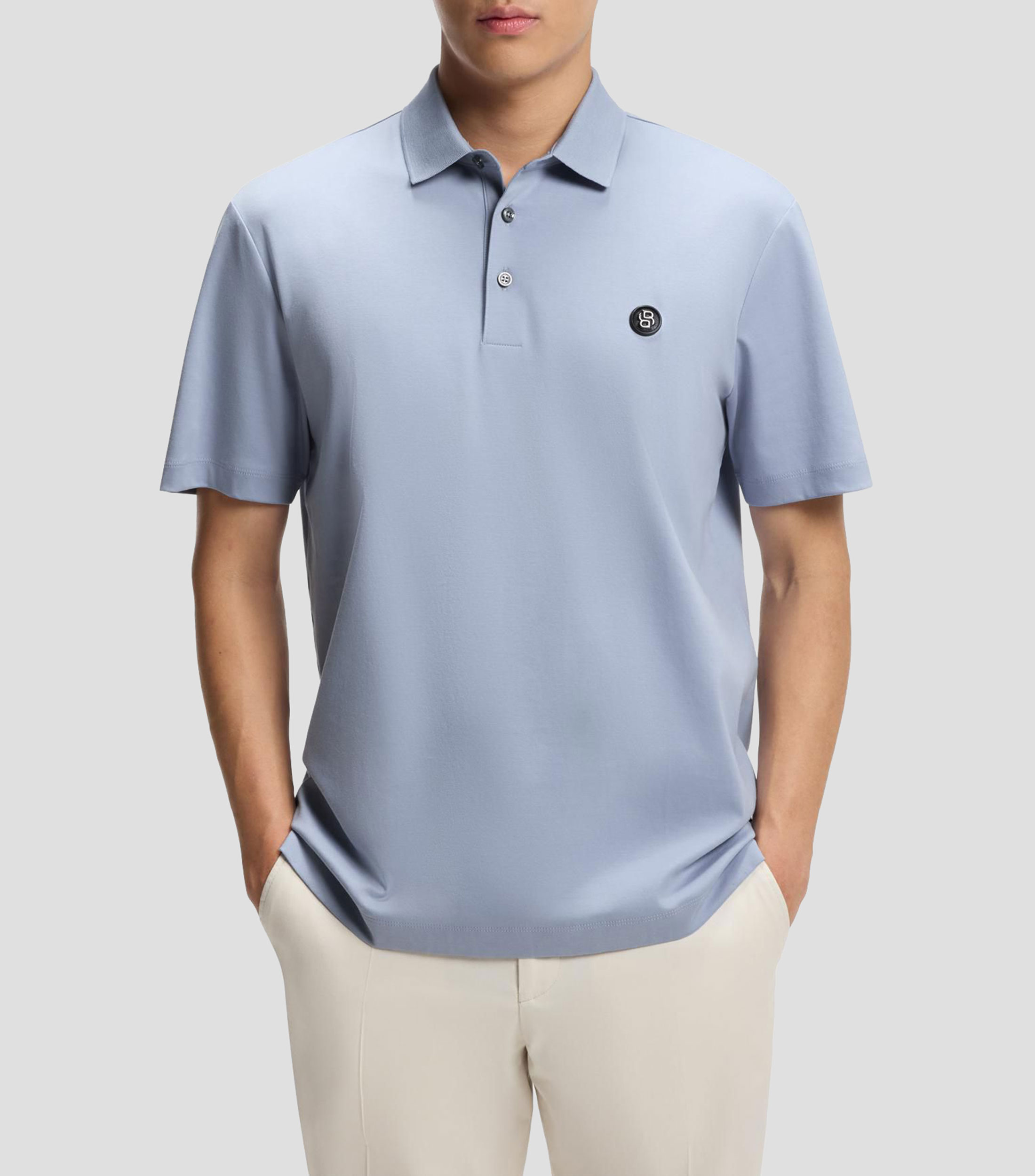Playera tipo polo manga corta lisa Hombre
